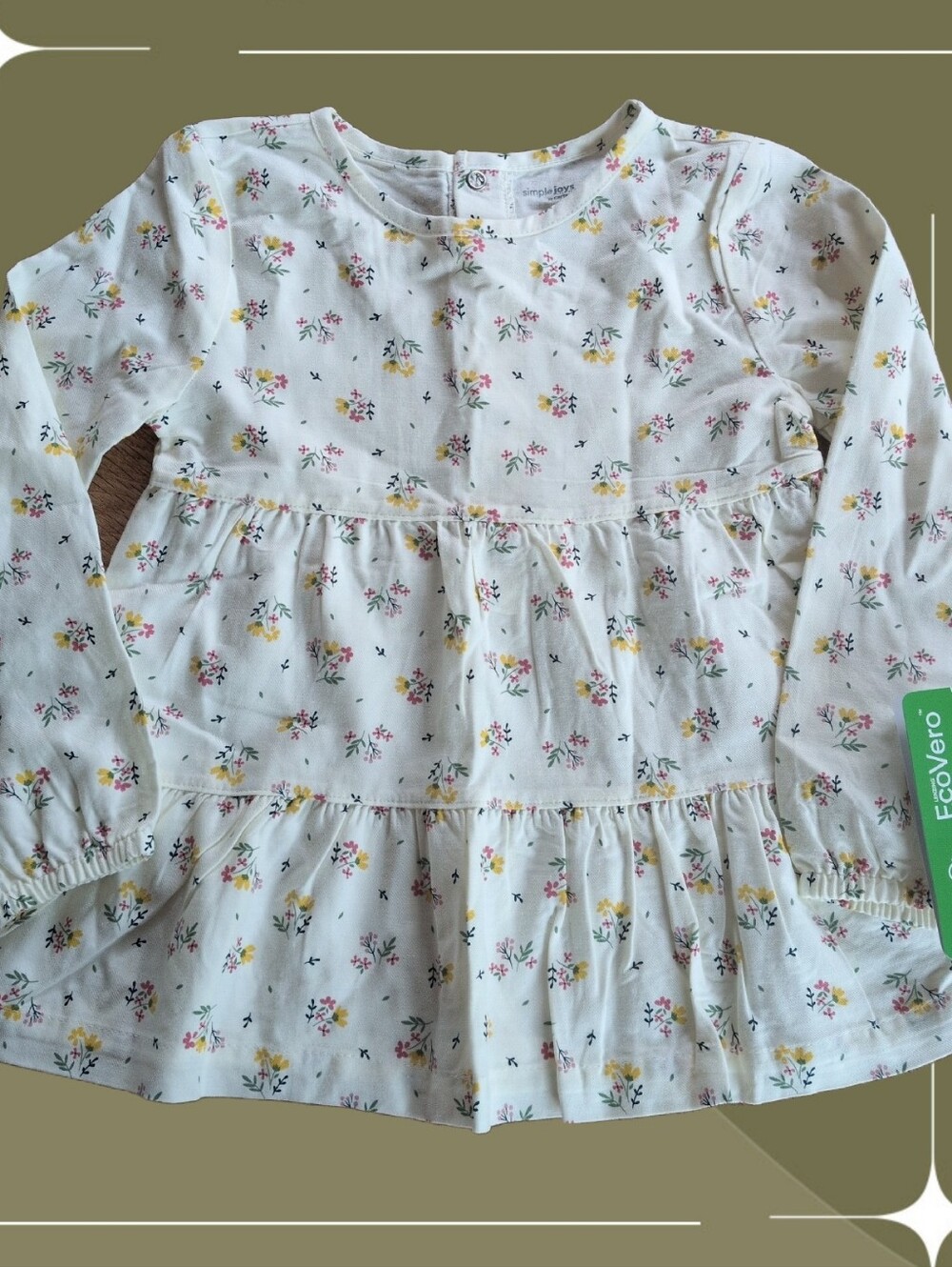 ✨ Nwt Simple Joys By Carters Eco Vero Long Sleeve Tunic Mini Dress Size 3T